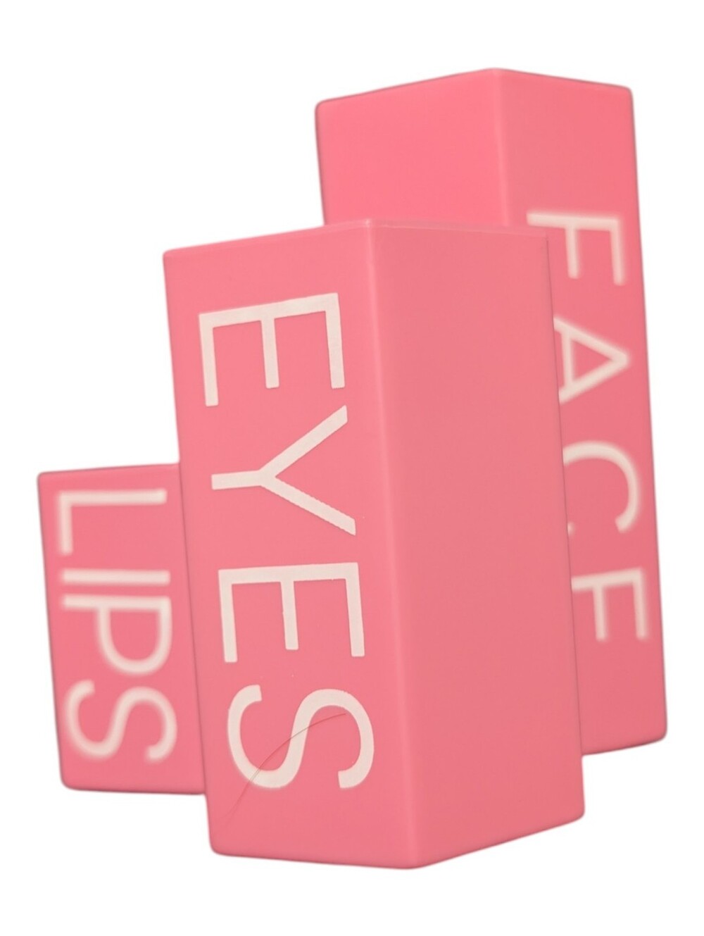 Cosmetics Storage Container “Lips, Eyes, Face” makeup Brush Holder Pink